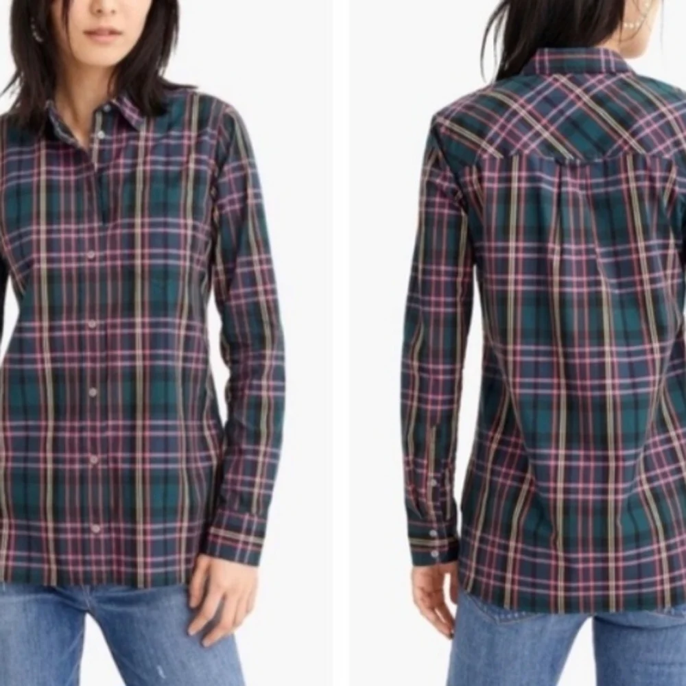 J. Crew Classic Tartan Button Down Shirt 10